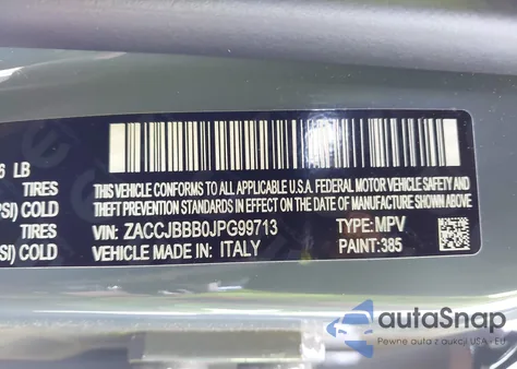 2018 Jeep Renegade Latitude 4X4 z USA, uszkodzony, nr VIN ZACCJBBB0JPG99713